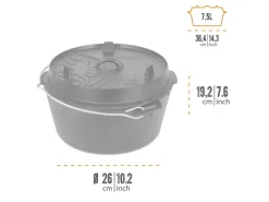 Petromax Dutch Oven FT9-T Schwarz mit planem Boden 7,5 l Ø 23,9 cm< Herde|Töpfe