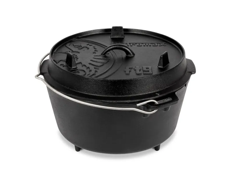 New Petromax Dutch Oven Set FT9-Scrub Schwarz mit Standfüßen 7,5 l Ø 23,9 cm