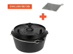 New Petromax Dutch Oven Set FT9-Scrub Schwarz mit Standfüßen 7,5 l Ø 23,9 cm