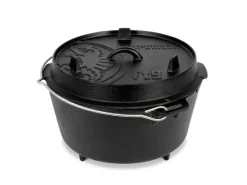 New Petromax Dutch Oven Set FT9-Scrub Schwarz mit Standfüßen 7,5 l Ø 23,9 cm