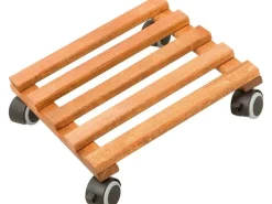 New OBI Pflanzenroller Buche dunkel geölt eckig 35 cm x 35 cm Braun