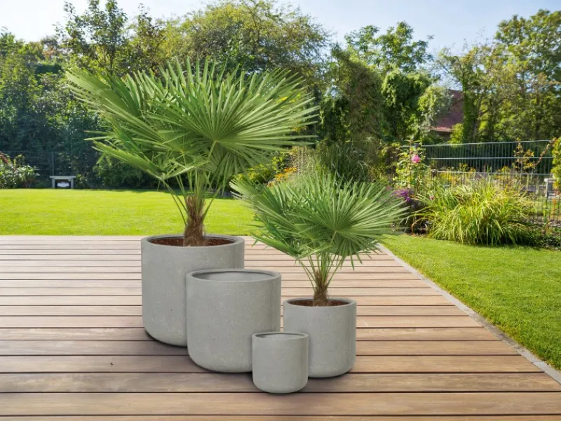 Töpfe<Pflanzgefäß Bargemon Ø 72 cm x 68,5 cm Grau