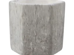 Pflanzgefäß Marmor 8,2 cm x 9 cm x 9 cm Mehrfarbig Steingrau-Braun< Töpfe