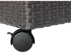 Pflanzkasten mit Rollen Polyrattan Anthrazit-Schwarz 82 cm x 28 cm x 72 cm< Töpfe