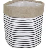 Pflanzkorb Gestreift Baumwolle Ø 20 cm x 20 cm Schwarz-Weiß< Töpfe