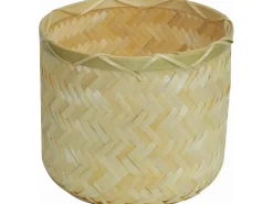 Töpfe<Pflanztopf aus Bambus Ø 27 cm x 25,5 cm Natur