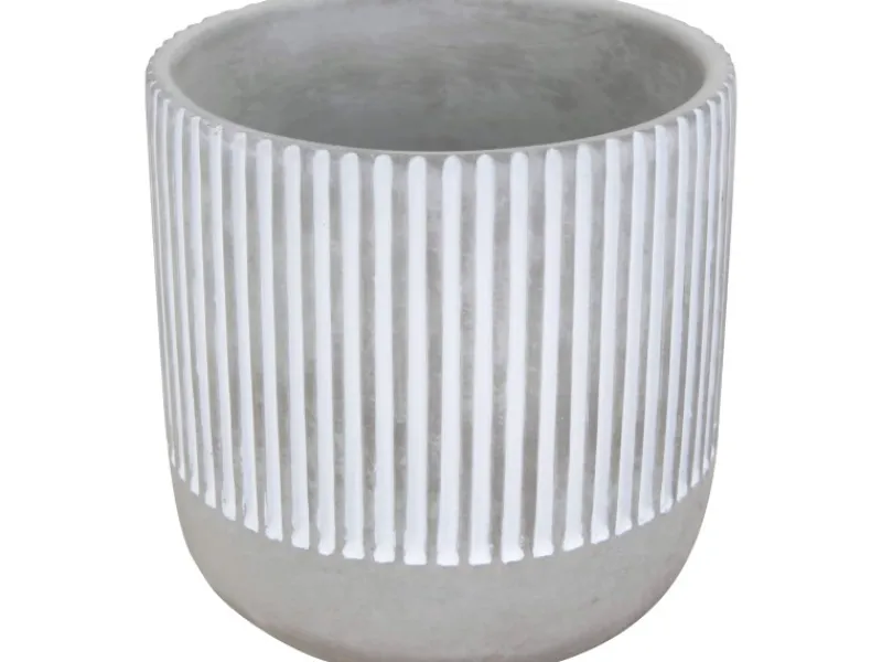 Discount Pflanztopf Beton Ø 15 cm x 14 cm Grau-Weiß