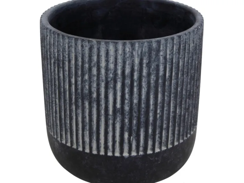 Töpfe<Pflanztopf Beton Ø 20 cm x 18 cm Schwarz