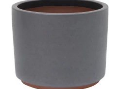 Sale Pflanztopf Keramik 26 cm x 26 cm x 22 cm Anthrazitschwarz