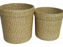 Töpfe<Pflanztopf Seegras mit PET-Einsatz Ø 25,5 cm x 24 cm Hellbraun