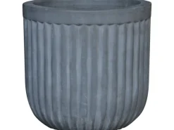 New Pflanztopf Terrakotta Strukturiert 36 cm x 36 cm x 35 cm Greige-Hellgrau