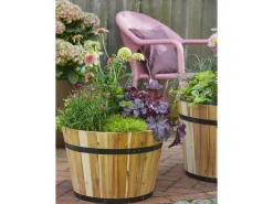 Pflanzwerk Töpfe<® Pflanzkübel Cup - Akazien Holz - Ø 55 cm x Höhe 38 cm