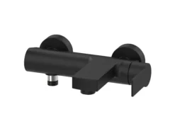 Outlet pianura Dreiloch-Wannenrand-Einhebelmischer Giulia inkl. Brausegarnitur in Schwarz Matt