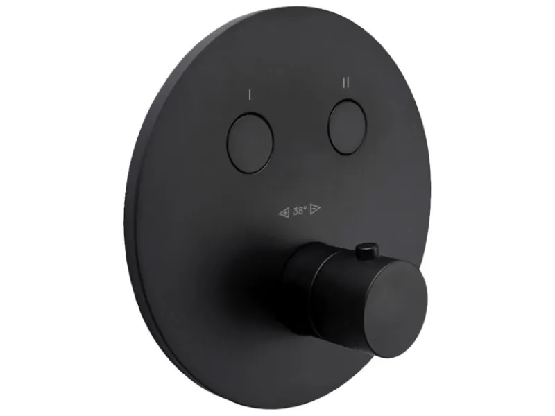 pianura Thermostat Unterputz für 2 Verbraucher Stella Smart Push in Schwarz Matt< Einhebelmischer