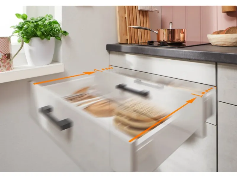 Hot Pino Küchenzeile 180 cm Beton Weißgrau Anschlag rechts 1 Geräteschrank