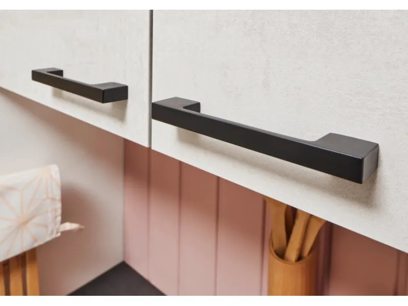 Hot Pino Küchenzeile 180 cm Beton Weißgrau Anschlag rechts 1 Geräteschrank