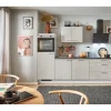 Pino Küchenzeile 260 cm Beton Weißgrau Anschlag links 1 Geräteschrank< Kochfelder|Kühlschränke