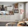 Clearance Pino Küchenzeile 250 cm Beton Weißgrau Anschlag rechts 1 Geräteschrank