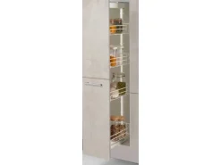 Clearance Pino Küchenzeile 250 cm Beton Weißgrau Anschlag rechts 1 Geräteschrank