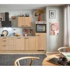 Pino Küchenzeile 270 cm Eiche Aviva Anschlag rechts 1 Geräteschrank< Kühlschränke