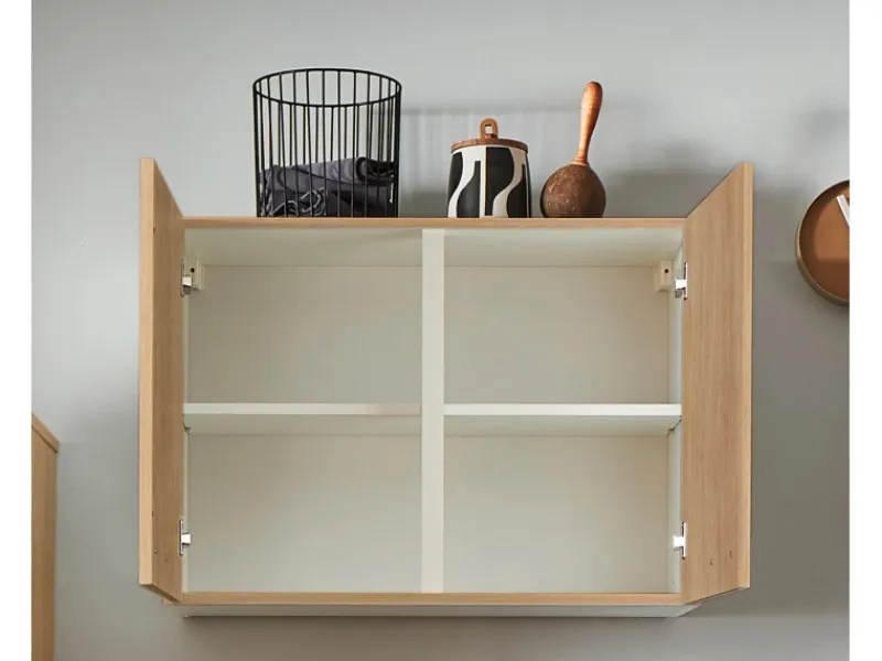Pino Küchenzeile 270 cm Eiche Aviva Anschlag rechts 1 Geräteschrank< Kühlschränke