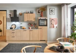 Discount Pino Küchenzeile 280 cm Eiche Aviva Anschlag rechts 1 Geräteschrank