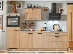 Pino Küchenzeile 270 cm Eiche Aviva Anschlag links 1 Geräteschrank< Kühlschränke