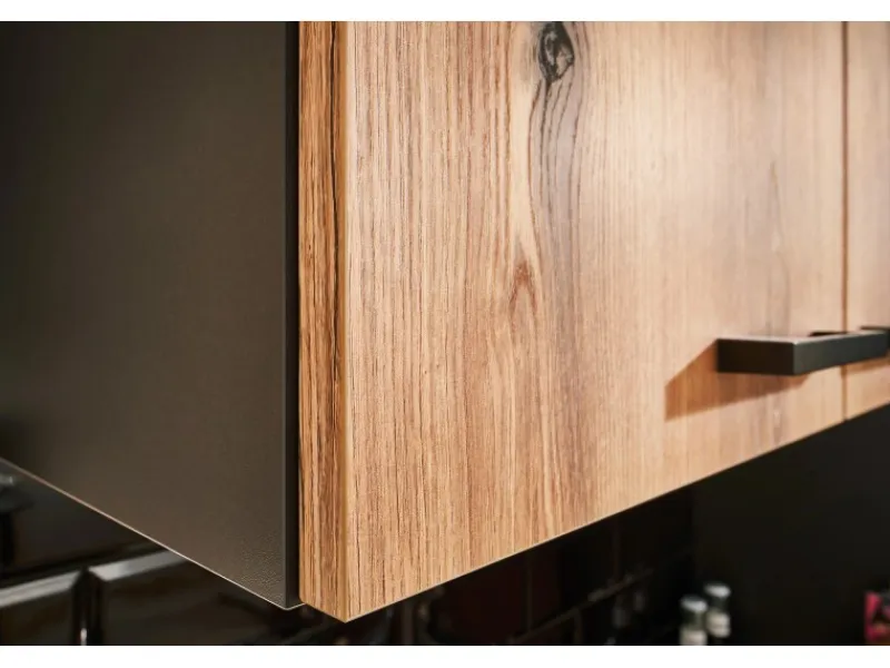 Pino Küchenzeile 260 cm Evoke Eiche Anschlag links 1 Geräteschrank Grafit< Kühlschränke