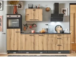 Pino Küchenzeile 260 cm Evoke Eiche Anschlag links 1 Geräteschrank