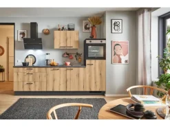 Pino Küchenzeile 280 cm Evoke Eiche Anschlag rechts 1 Geräteschrank< Kühlschränke
