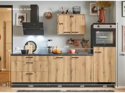 Pino Küchenzeile 280 cm Evoke Eiche Anschlag rechts 1 Geräteschrank< Kühlschränke