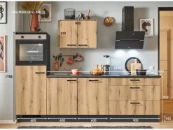 Pino Küchenzeile 270 cm Evoke Eiche Anschlag links 1 Geräteschrank< Kochfelder