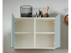 Clearance Pino Küchenzeile 340 cm Fjordgrün Anschlag links 1 Geräte-, 1 Apothekerschrank