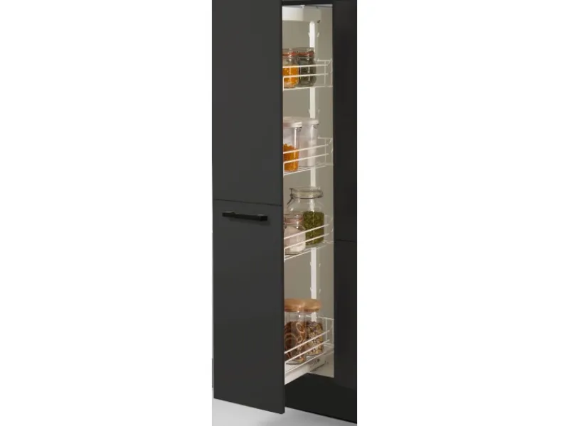 New Pino Küchenzeile 280 cm Grafit Anschlag rechts 1 Geräte-. 1 Seitenschrank