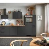 Pino Küchenzeile 300 cm Grafit Anschlag rechts 1 Geräte-. 1 Seitenschrank< Kochfelder|Kühlschränke