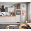 Pino Küchenzeile 280 cm Kaschmirgrau Matt Anschlag rechts 1 Geräteschrank< Kühlschränke