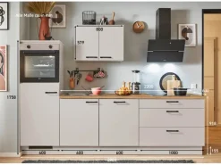 Pino Kühlschränke<Küchenzeile 280 cm Kaschmirgrau Anschlag links 1 Geräteschrank