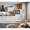 Pino Küchenzeile 290 cm Lichtgrau Anschlag rechts 1 Geräte-. 1 Seitenschrank< Kühlschränke
