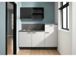 Pino Kühlschränke<Küchenzeile 180 cm Lichtgrau Anschlag rechts 1 Geräteschrank