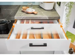 Pino Kühlschränke<Küchenzeile 180 cm Lichtgrau Anschlag rechts 1 Geräteschrank