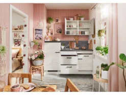Online Pino Küchenzeile 180 cm Pastellblau Anschlag links 1 Geräteschrank