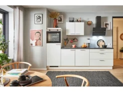 Online Pino Küchenzeile 250 cm Weiß Anschlag links 1 Geräteschrank