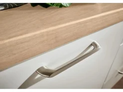 Pino Küchenzeile 240 cm Weiß Anschlag links 1 Geräteschrank< Kochfelder