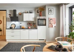 Pino Küchenzeile 280 cm Weiß Anschlag rechts 1 Geräteschrank