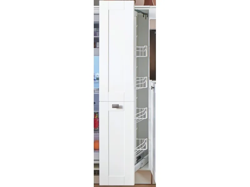 New Pino Küchenzeile 270 cm Weiß matt Anschlag links 1 Geräteschrank