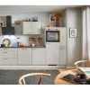 Pino Küchenzeile 290cm Beton Weißgrau Anschlag rechts 1 Geräte-. 1 Seitenschrank< Kühlschränke