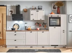 Best Pino Küchenzeile 290cm Kaschmirgrau Matt Anschlag R 1 Geräte-. 1 Seitenschrank