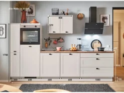 Pino Winkelküchen<Küchenzeile 310cm Kaschmirgrau Matt Anschlag L 1 Geräte-. 1 Seitenschrank