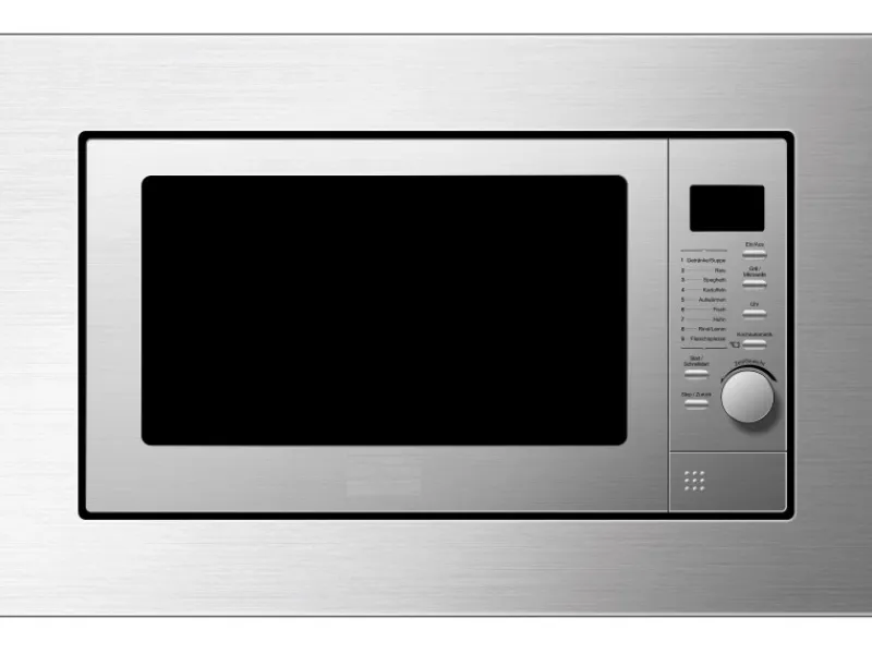 Haushaltsgeräte<PKM Einbau-Mikrowelle MW800.8-20G-EB mit Grill Silber Edelstahl 800 W