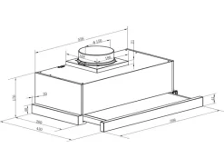 Sale PKM Flachschirm-Dunstabzugshaube UBH6002-2H Silber Stahlblech 60 cm EEK: B